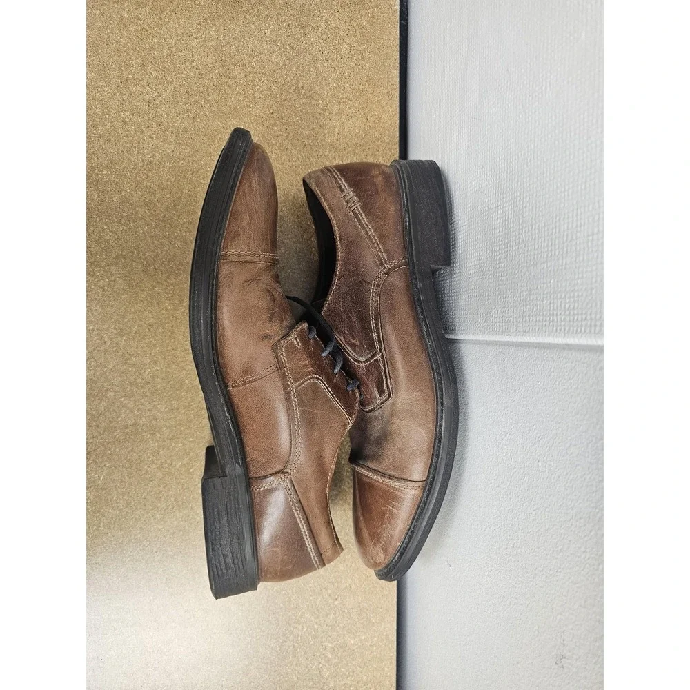 ECCO Derby Dress‎ Shoes Size 11 Brown Leather BIOM Lace Up Mens Cap Toe Comfort
